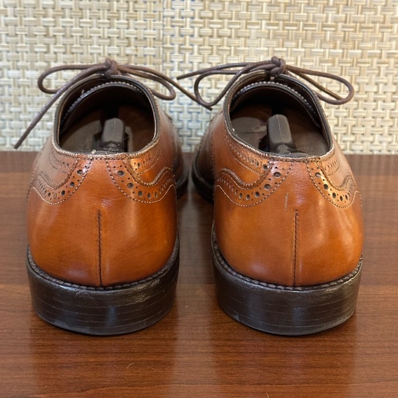 🌟2xHP🌟VTG 1980s-90s Allen Edmonds Walnut Brown Leather Sanford Wing Tip Oxford - Picture 11 of 13